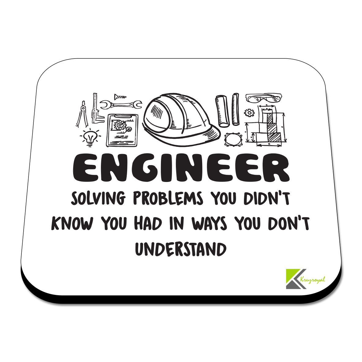 CS384 Engineer : Solving Problems You Didn't Know You had in Ways You Don't Understand Novelty Funny Coffee Tea Drink Gift Glossy MDF Wooden Coaster