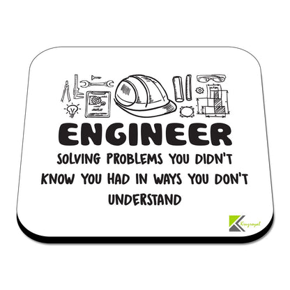 CS384 Engineer : Solving Problems You Didn't Know You had in Ways You Don't Understand Novelty Funny Coffee Tea Drink Gift Glossy MDF Wooden Coaster