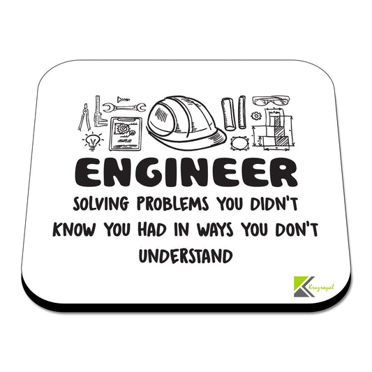 CS384 Engineer : Solving Problems You Didn't Know You had in Ways You Don't Understand Novelty Funny Coffee Tea Drink Gift Glossy MDF Wooden Coaster