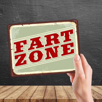 Kruzroyal MP135 FART ZONE Funny Novelty Retro Vintage Metal Wall Sign Plaque 20cm x 15cm