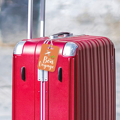 LT081 Bon Voyage -2 Novelty Funny Unique Designer Gift Glossy Plastic Suitcase Luggage Tag