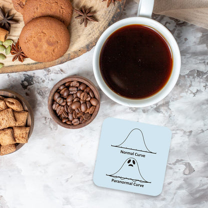 CS667 Normal Curve/Paranormal Curve Novelty Funny Coffee Tea Drink Gift Glossy MDF Wooden Coaster