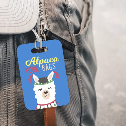 LT098 Alpaca Your Bags Novelty Funny Unique Designer Gift Glossy Plastic Suitcase Luggage Tag