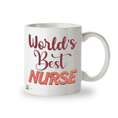 Kruzroyal DZ849 World's Best Nurse Mug 11oz - White Ceramic Cup for NHS Staff, Student, Midwife - Ideal Thank You, Graduation or Retirement Present