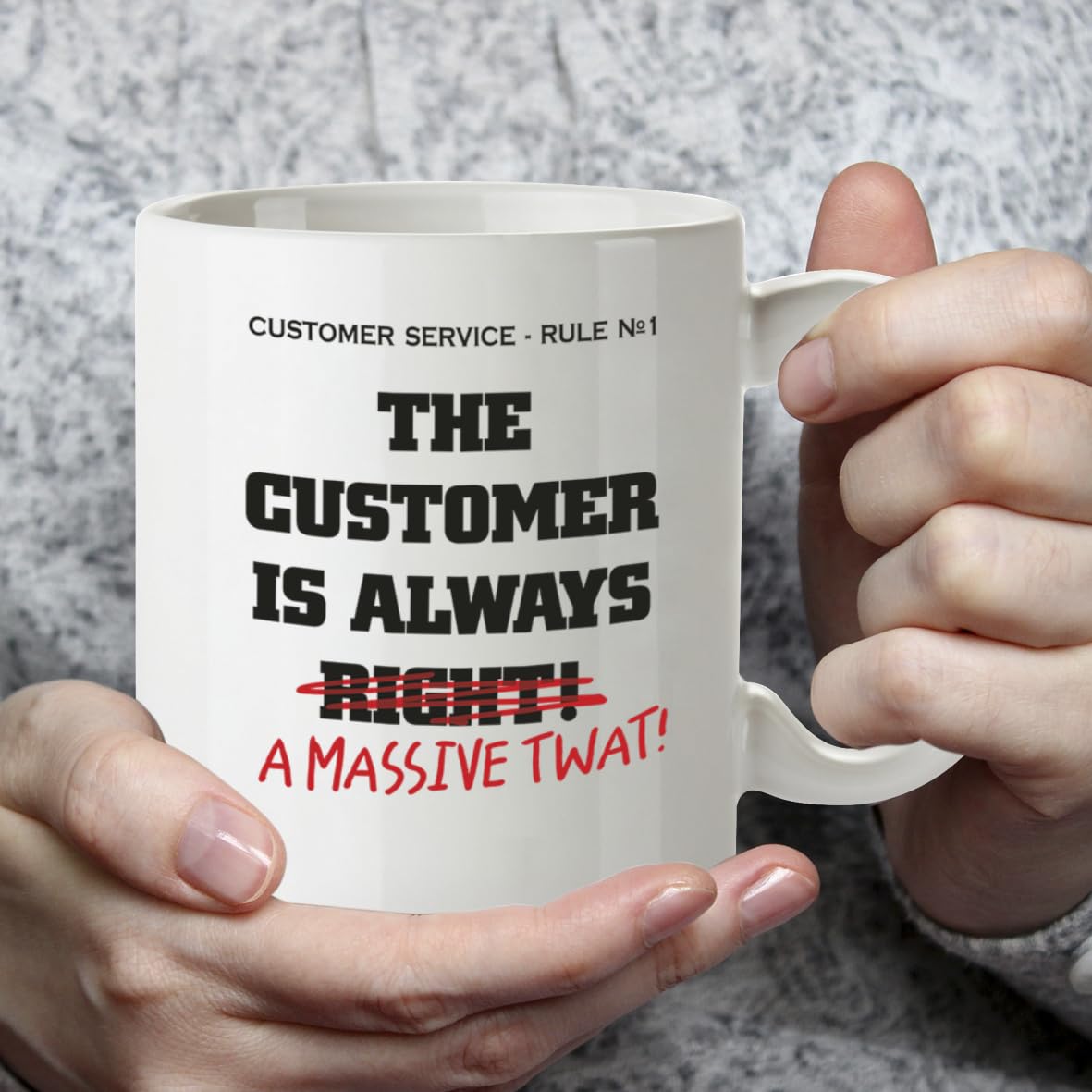 Kruzroyal Funny Customer Service Mug, Novelty Coffee Cup, Gift for Colleague, Coworker