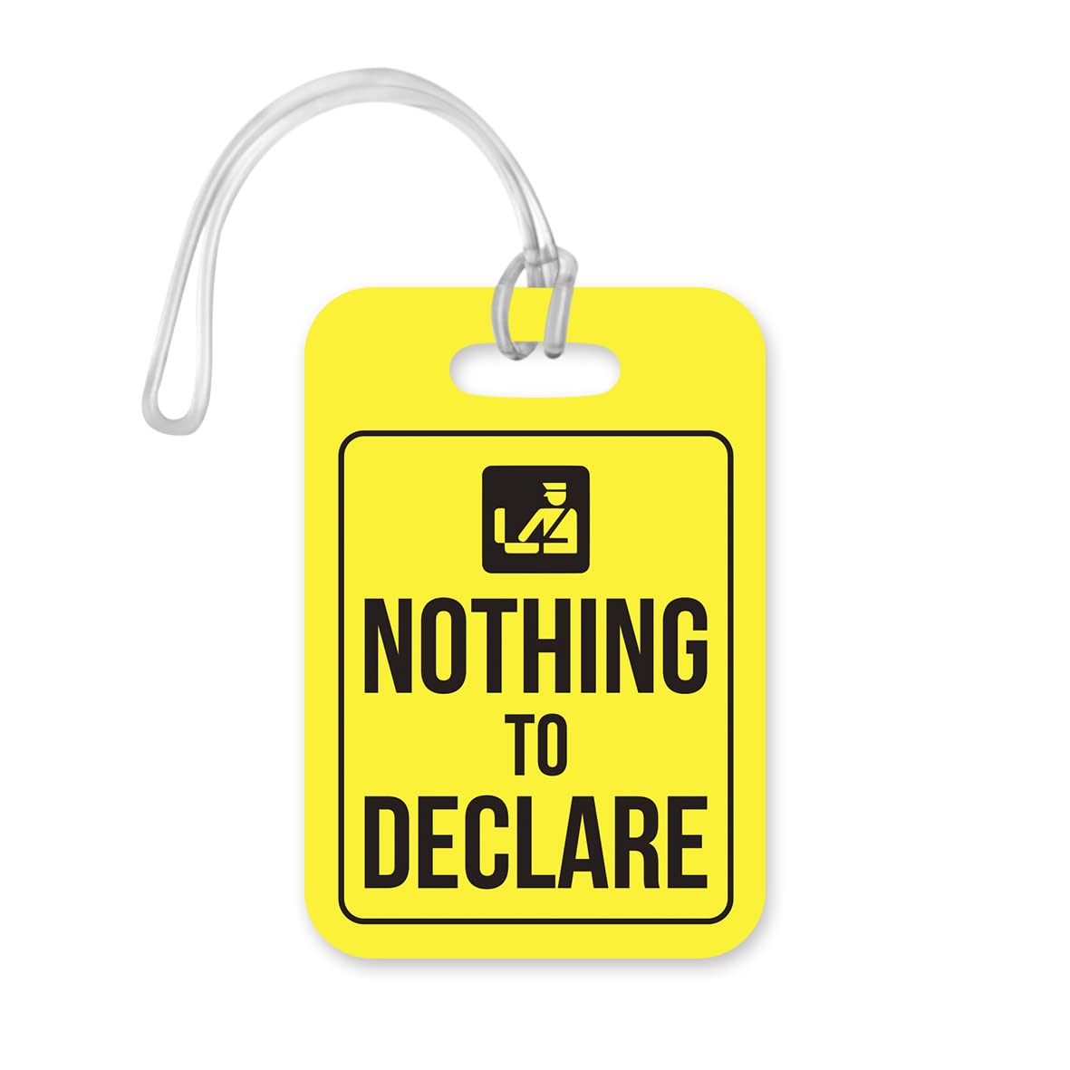 LT085 Nothing to Declare Novelty Funny Unique Designer Gift Glossy Plastic Suitcase Luggage Tag
