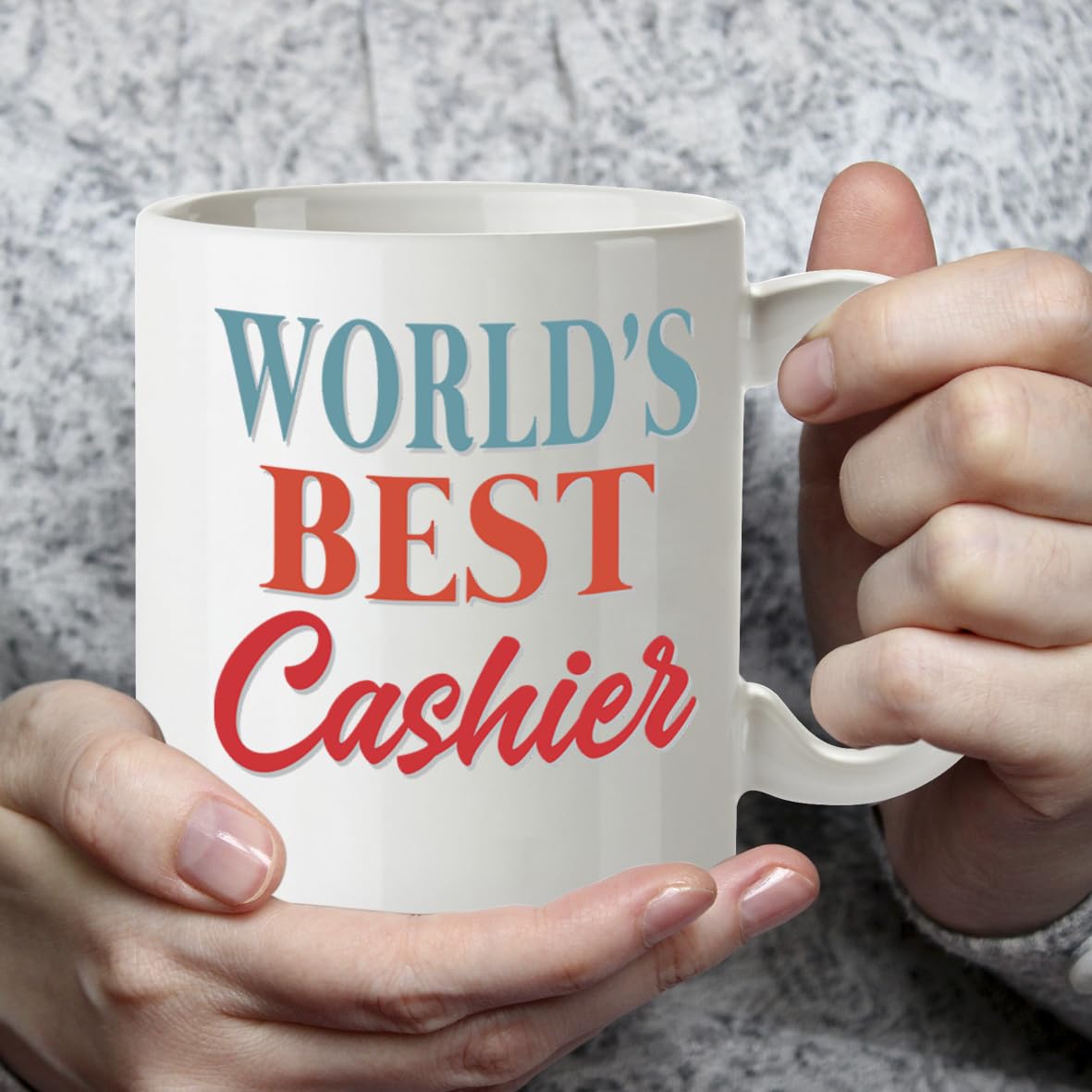Kruzroyal DZ879 World's Best Cashier Mug 11oz - White Ceramic Cup for Checkout Operator, Shop Assistant - Funny Birthday, Leaving, Thank You Present