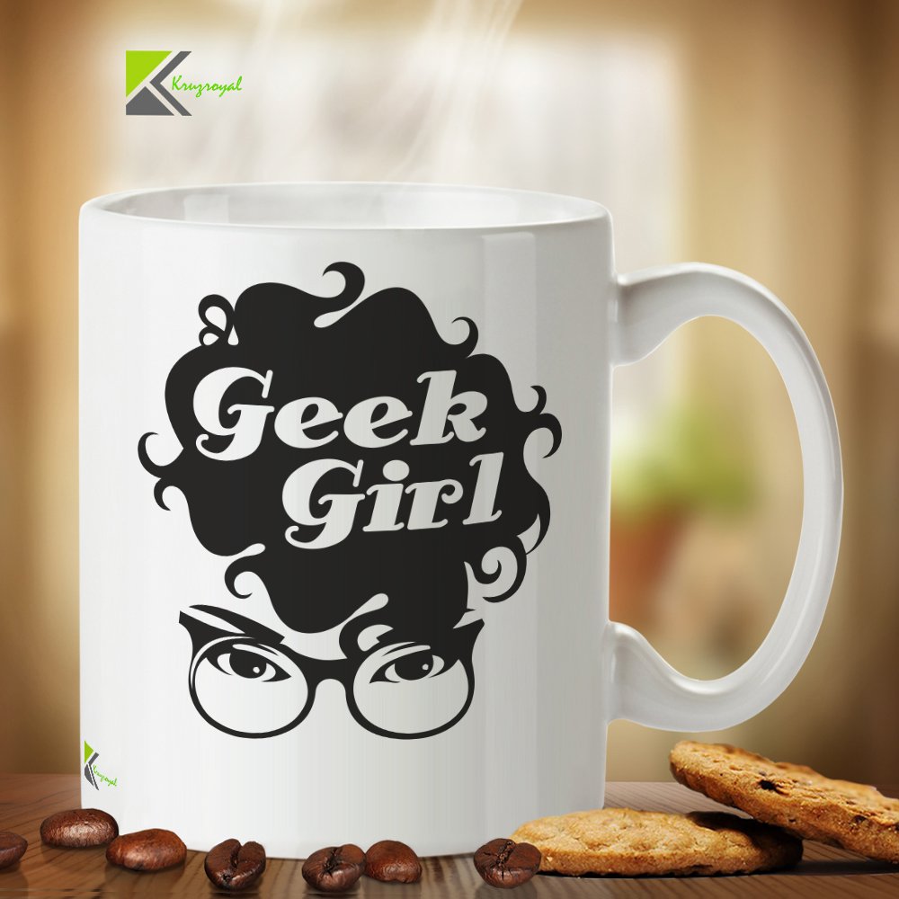 Kruzroyal DZ366 Geek Girl Funny Novelty Great Gift Idea Coffee Tea Mug