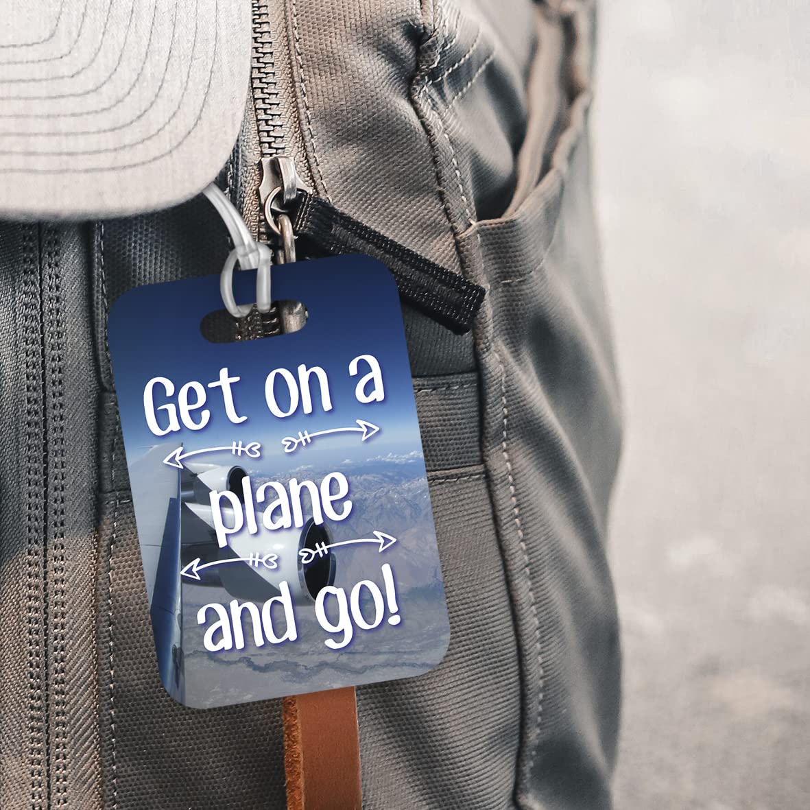 LT215 Get on a Place and go! Novelty Funny Unique Designer Gift Glossy Plastic Suitcase Luggage Tag