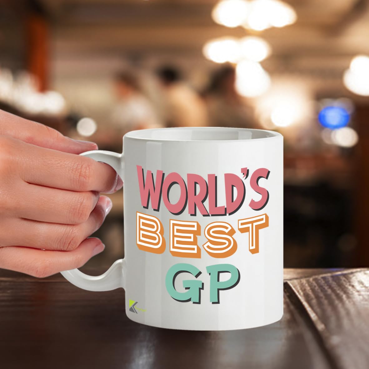 Kruzroyal DZ880 World's Best GP Mug 11oz - White Ceramic Cup for Doctor, Medical Professional - Thank You, Retirement, Birthday Present