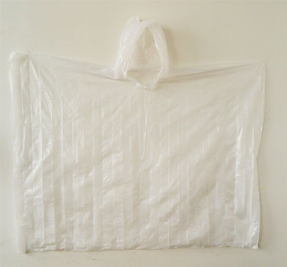 Holiday and Travel Waterproof Emercengy Hooded Rain Poncho/Raincoat in a Handy Ball with Clip