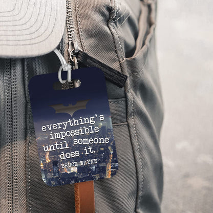 LT221 Everything's Impossible Until Someone Does it. : Bruce Wayne Novelty Funny Unique Designer Gift Glossy Plastic Suitcase Luggage Tag
