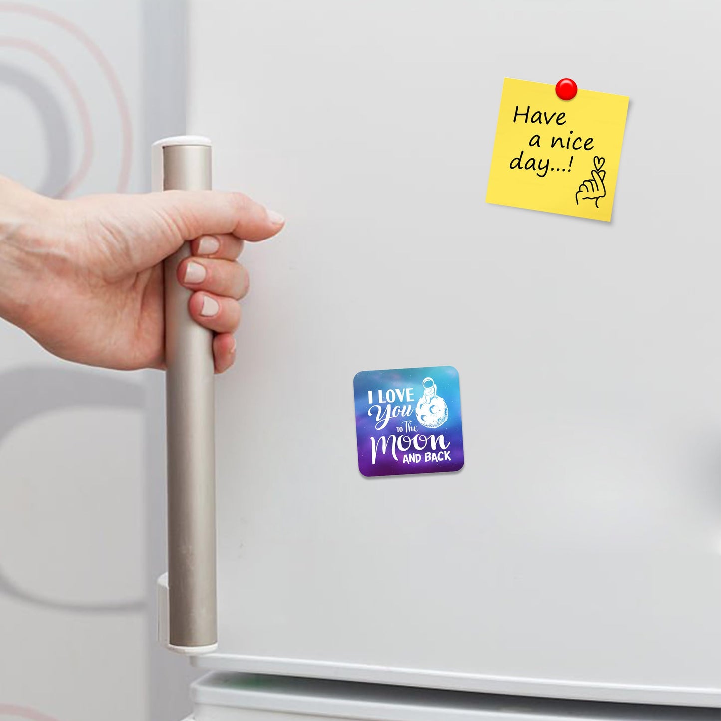 FM058 Home is where my dog is Novelty Funny Idea Glossy Metal Square Fridge Magnet