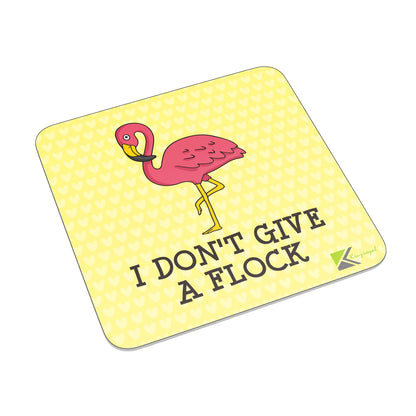 FM017 I don't give a flock/Flamingo Novelty Funny Idea Glossy Metal Square Fridge Magnet