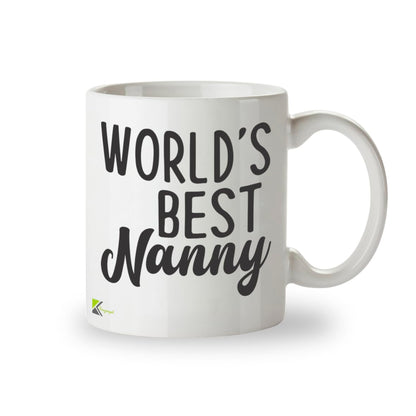 Kruzroyal DZ837 World's Best Nanny Mug 11oz - White Ceramic Coffee & Tea Cup for Childminder, Carer - Ideal Birthday, Thank You or Leaving Present