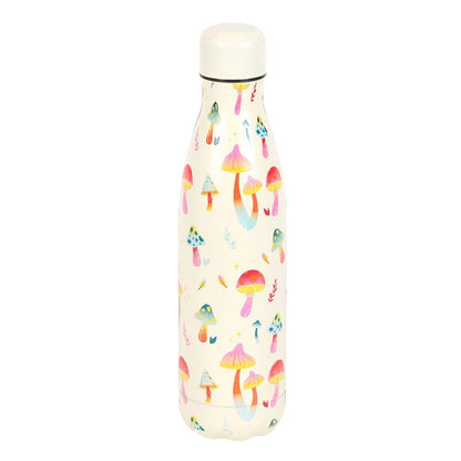Something Different Funky Fungi Mushroom Steel Water Bottle (One Size) (White/Pink/Blue)