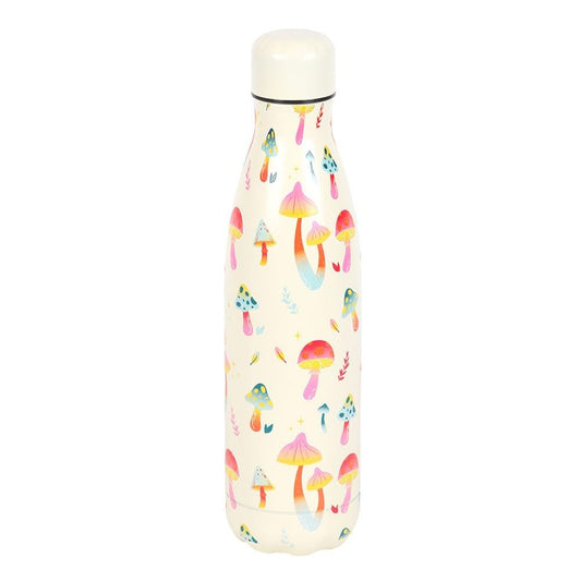 Something Different Funky Fungi Mushroom Steel Water Bottle (One Size) (White/Pink/Blue)