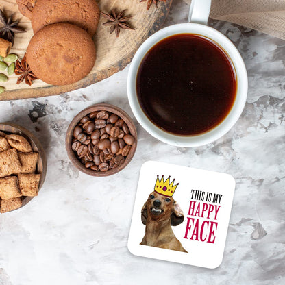 CS452 This is My Happy face Novelty Funny Coffee Tea Drink Gift Glossy MDF Wooden Coaster