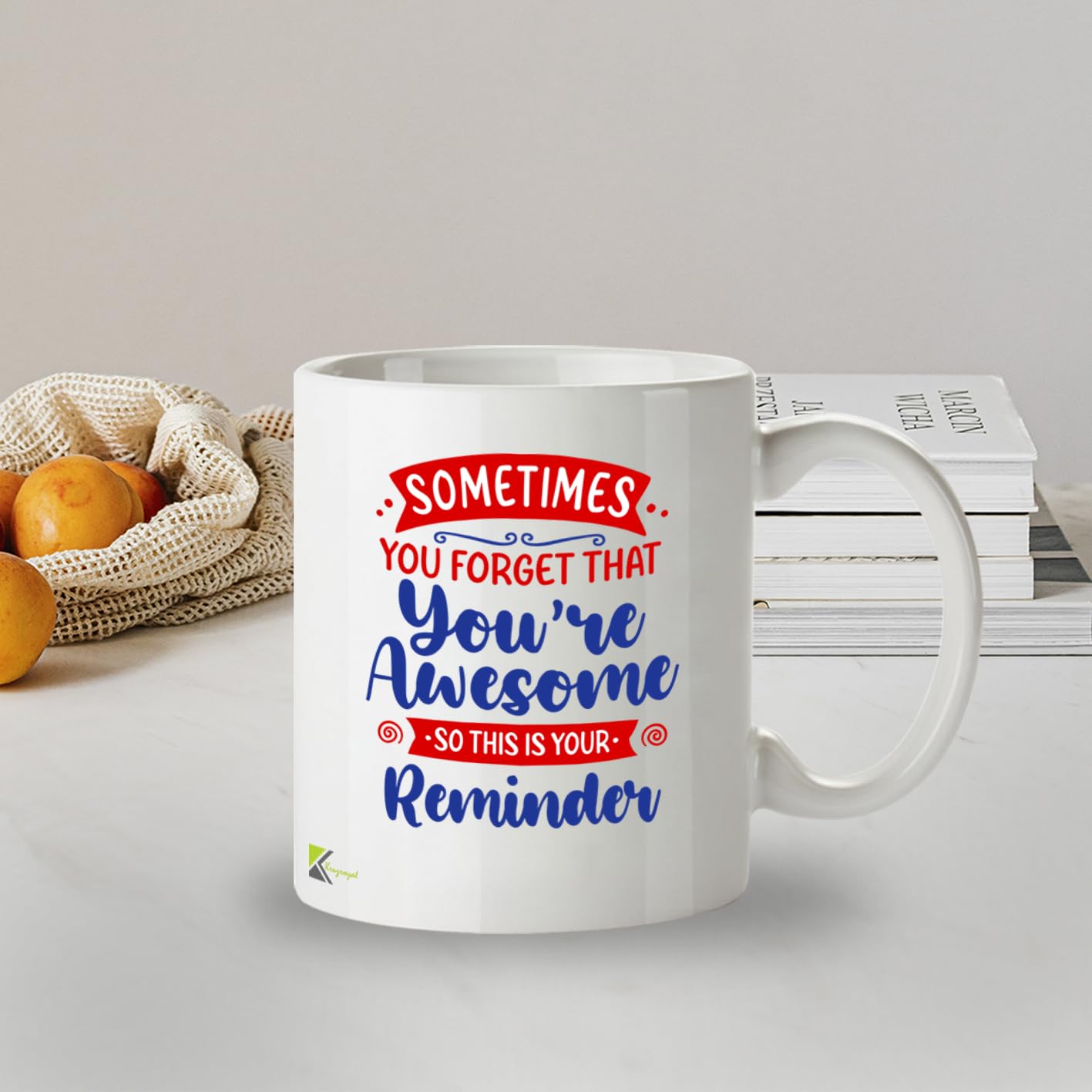 Kruzroyal You're Awesome Mug - Motivational Coffee Cup - Inspirational Appreciation Gift for Men, Women, Boss, Colleague - 11oz Ceramic - Thank You, Work Anniversary, Birthday Gift