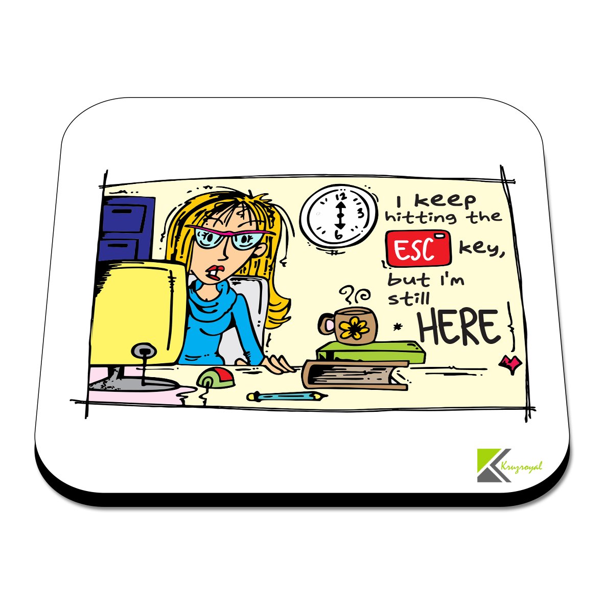 CS398 I Keep Hitting The ESC Key but I'm Still here Novelty Funny Coffee Tea Drink Gift Glossy MDF Wooden Coaster