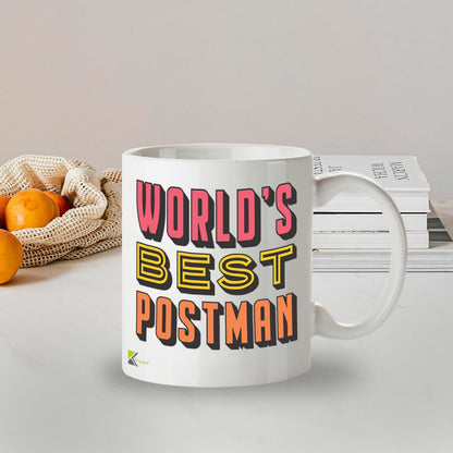 Kruzroyal DZ811 World's Best Postman Mug 11oz - Funny Coffee Cup & Thank You Gift for Mail Carrier, Postie Appreciation Present