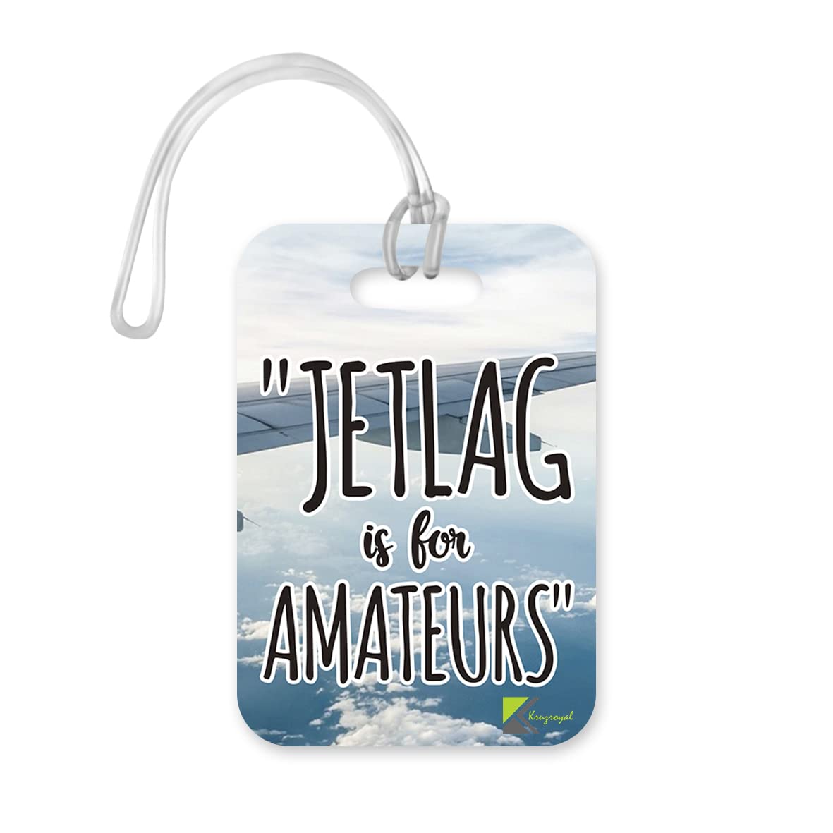 LT203 "Jetlag is for Amateurs" Novelty Funny Unique Designer Gift Glossy Plastic Suitcase Luggage Tag