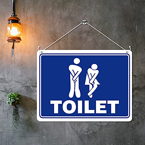 Kruzroyal MP448 Toilet Sign Funny Novelty Retro Vintage Metal Wall Sign Plaque 20cm x 15cm
