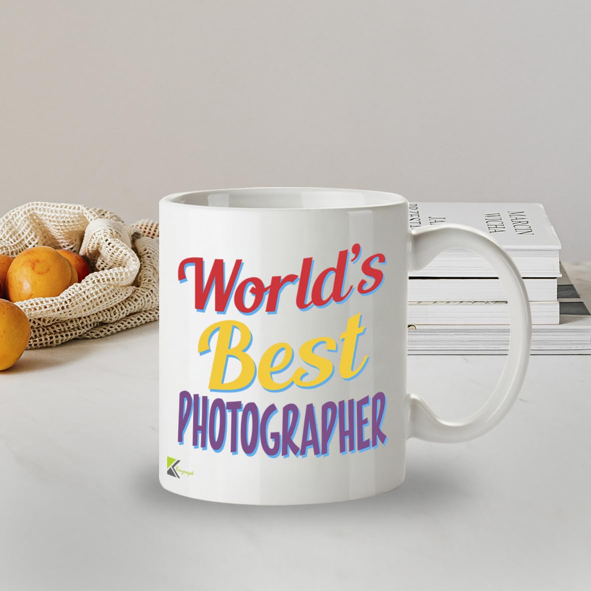 Kruzroyal DZ868 World's Best Photographer Mug 11oz - White Ceramic Cup for Cameraman, Shutterbug - Ideal Birthday, Thank You, Leaving Present