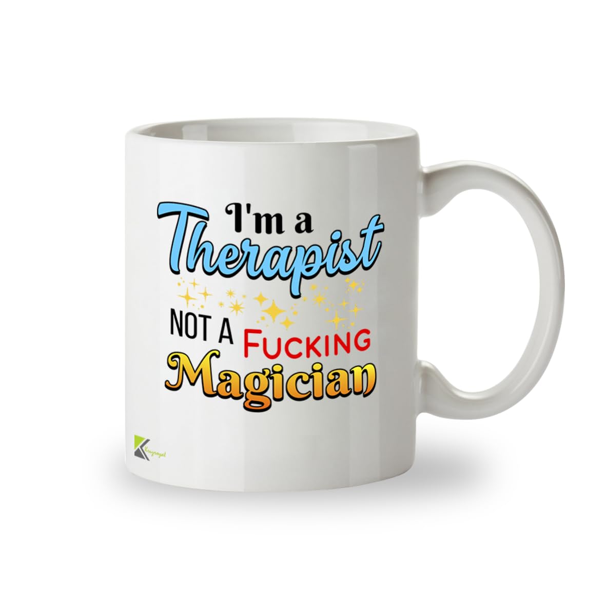 Kruzroyal I'm a Therapist Not a Magician Funny Mug - Humorous Psychology Novelty Cup Gift for Counsellor Colleague