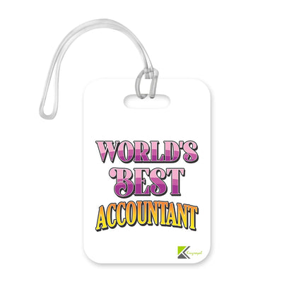 LT451 World's Best Accountant Novelty Funny Unique Designer Gift, Suitcase, Glossy Plastic Luggage Tag for Midwife