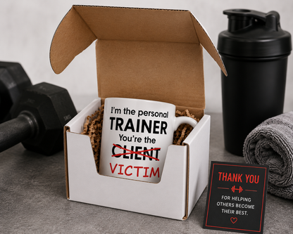 Kruzroyal Funny Personal Trainer Mug, Novelty Coffee Cup, Gym Gift for PT, Fitness Coach