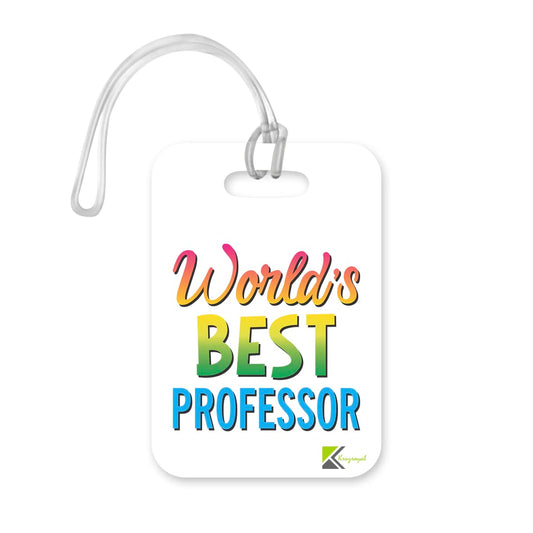 LT494 World's Best Professor Novelty Funny Unique Designer Gift, Suitcase, Glossy Plastic Luggage Tag for Professor