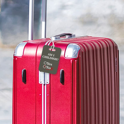 LT161 Am I Childish? Nob Novelty Funny Unique Designer Gift Glossy Plastic Suitcase Luggage Tag