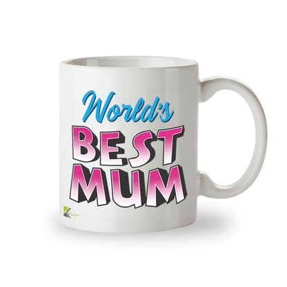 Kruzroyal DZ814 World's Best Mum Mug 11oz - Gifts for Mum from Daughter, Son - Funny Coffee Cup Present for Her Birthday, Mothers Day, Christmas