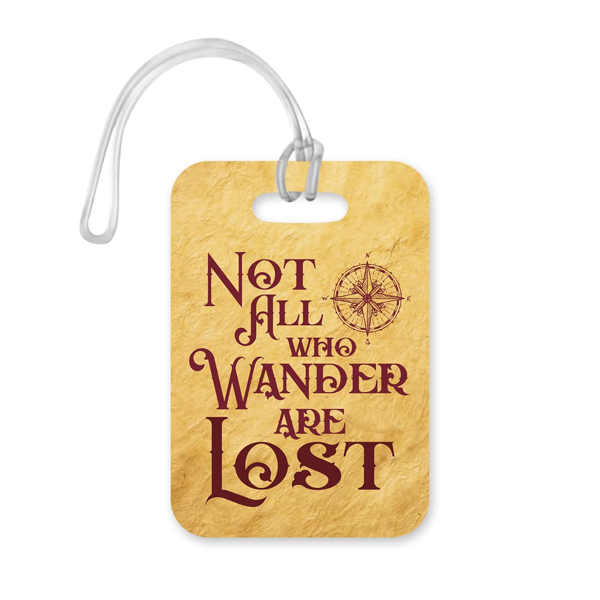 LT067 Not All Who Wander are Lost Novelty Funny Unique Designer Gift Glossy Plastic Suitcase Luggage Tag