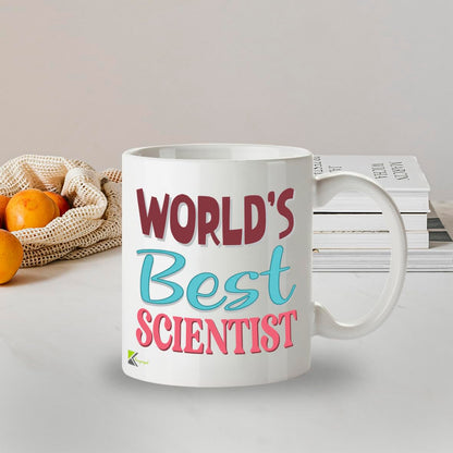 Kruzroyal DZ856 World's Best Scientist Mug 11oz - White Ceramic Cup for Researcher, Chemist - Ideal Birthday, Graduation Present