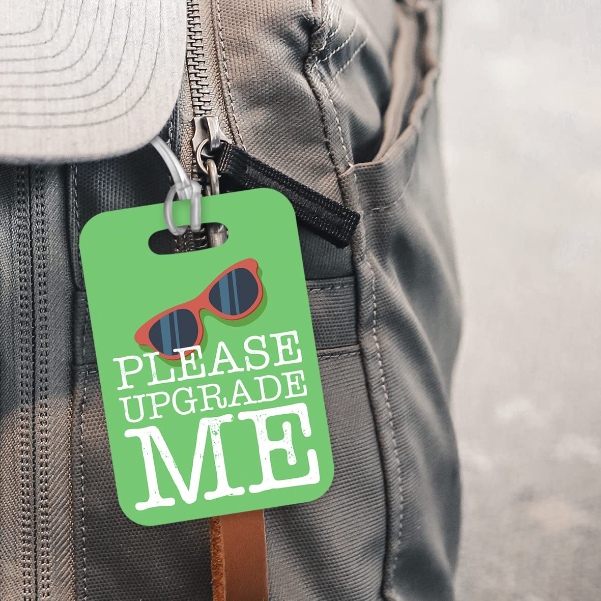 LT084 Please Upgrade me Novelty Funny Unique Designer Gift Glossy Plastic Suitcase Luggage Tag