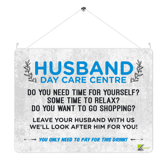 MP232 Husband Day care centre Funny Novelty Retro Vintage Metal Wall Sign Plaque 20cm x 15cm
