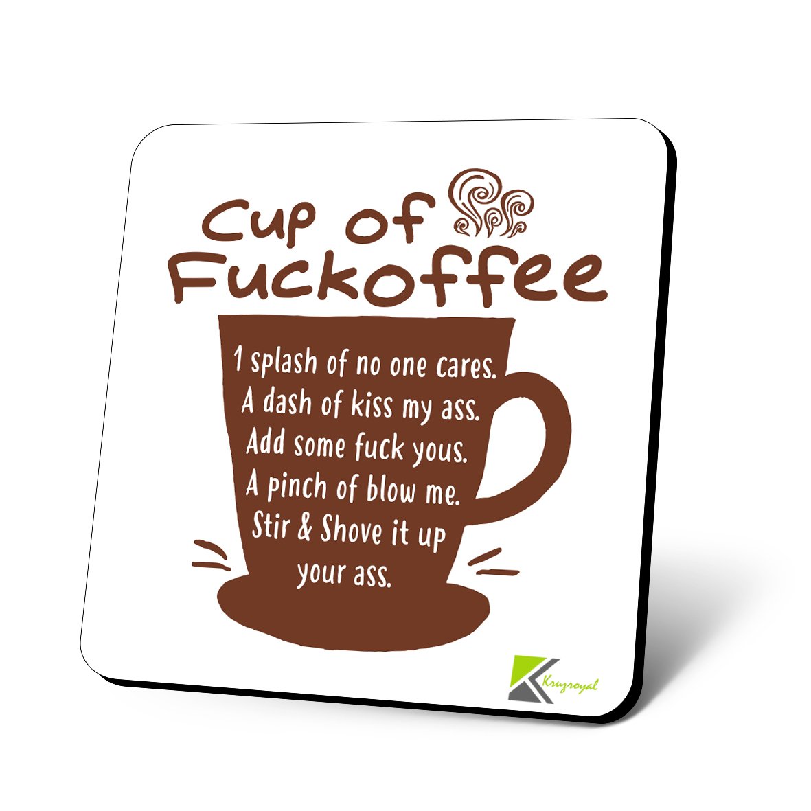 CS713 Cup of fu*koffee/Adult Novelty Funny Coffee Tea Drink Gift Glossy MDF Wooden Coaster