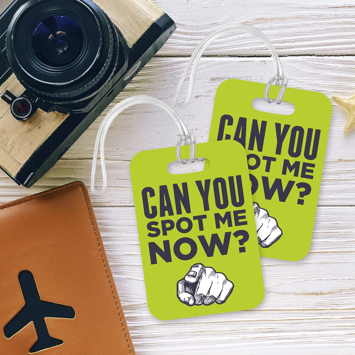LT029 Can You Spot Me Now? Novelty Funny Unique Designer Gift Glossy Plastic Suitcase Luggage Tag