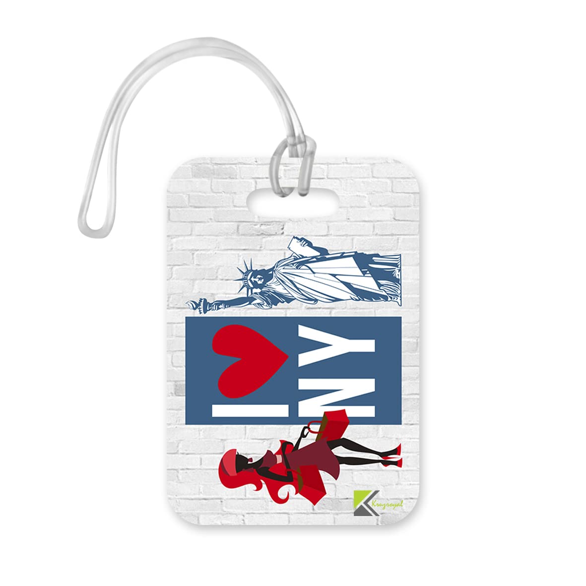 LT298 I Love NY (New York) Novelty Funny Unique Designer Gift Glossy Plastic Suitcase Luggage Tag