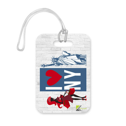 LT298 I Love NY (New York) Novelty Funny Unique Designer Gift Glossy Plastic Suitcase Luggage Tag