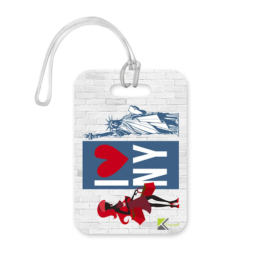 LT298 I Love NY (New York) Novelty Funny Unique Designer Gift Glossy Plastic Suitcase Luggage Tag