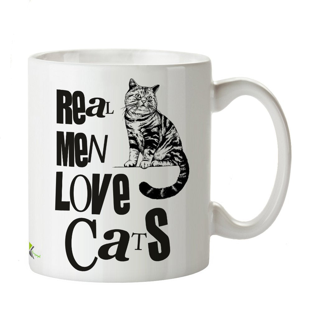 Kruzroyal DZ210 Real Men Love Cats Funny Novelty Great Gift Idea Coffee Tea Mug