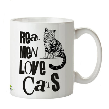 Kruzroyal DZ210 Real Men Love Cats Funny Novelty Great Gift Idea Coffee Tea Mug
