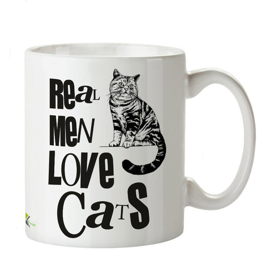 Kruzroyal DZ210 Real Men Love Cats Funny Novelty Great Gift Idea Coffee Tea Mug