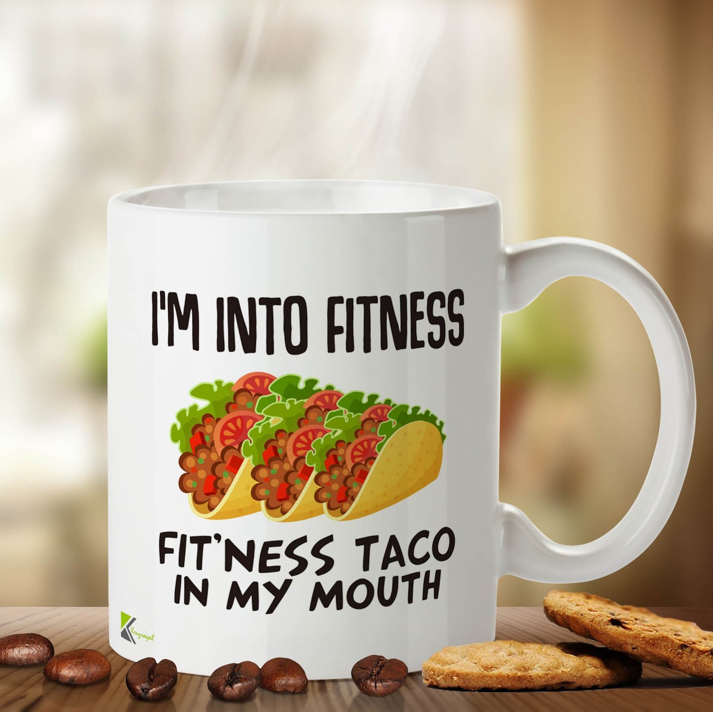 Kruzroyal DZ409 I'm into Fitness Fit'ness Taco in My Mouth Funny Novelty Great Gift Idea Coffee Tea Mug
