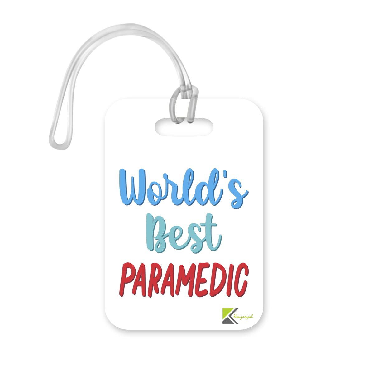 LT470 World's Best Paramedic Novelty Funny Unique Designer Gift, Suitcase, Glossy Plastic Luggage Tag for Paramedic