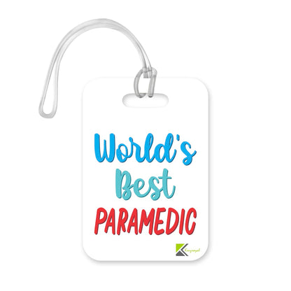 LT470 World's Best Paramedic Novelty Funny Unique Designer Gift, Suitcase, Glossy Plastic Luggage Tag for Paramedic