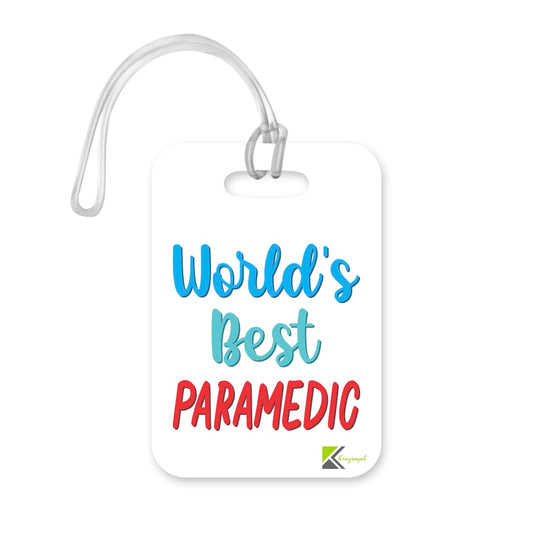 LT470 World's Best Paramedic Novelty Funny Unique Designer Gift, Suitcase, Glossy Plastic Luggage Tag for Paramedic
